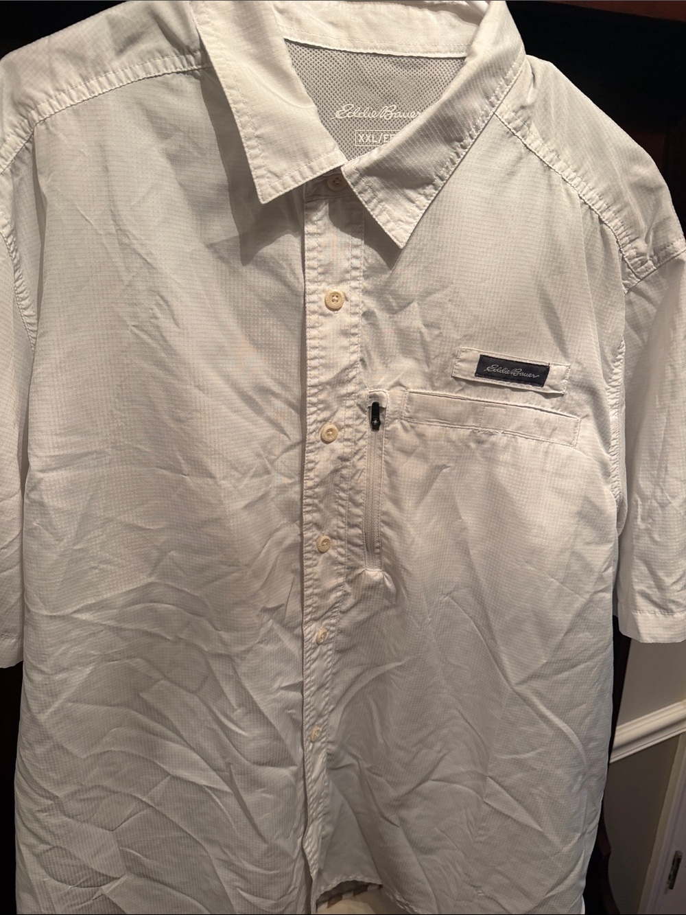 Eddie Bauer Men’s Short-Sleeve Button Shirt in White